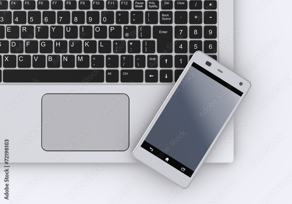 スマートフォンとノートパソコン スマートフォンとノートパソコン