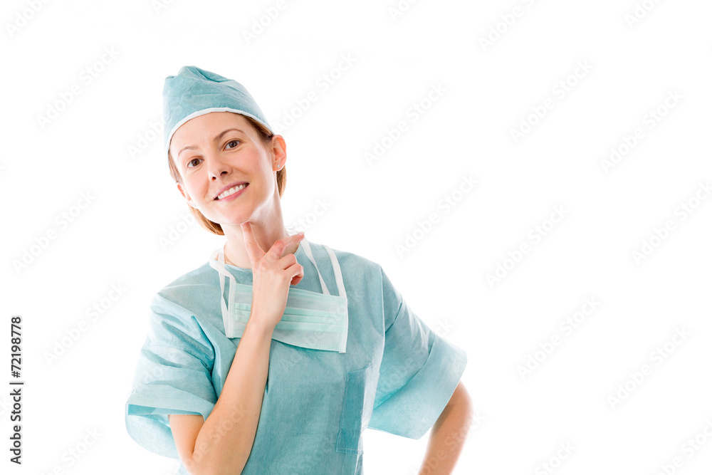 model isolated on plain background thinking model isolated on plain background thinking