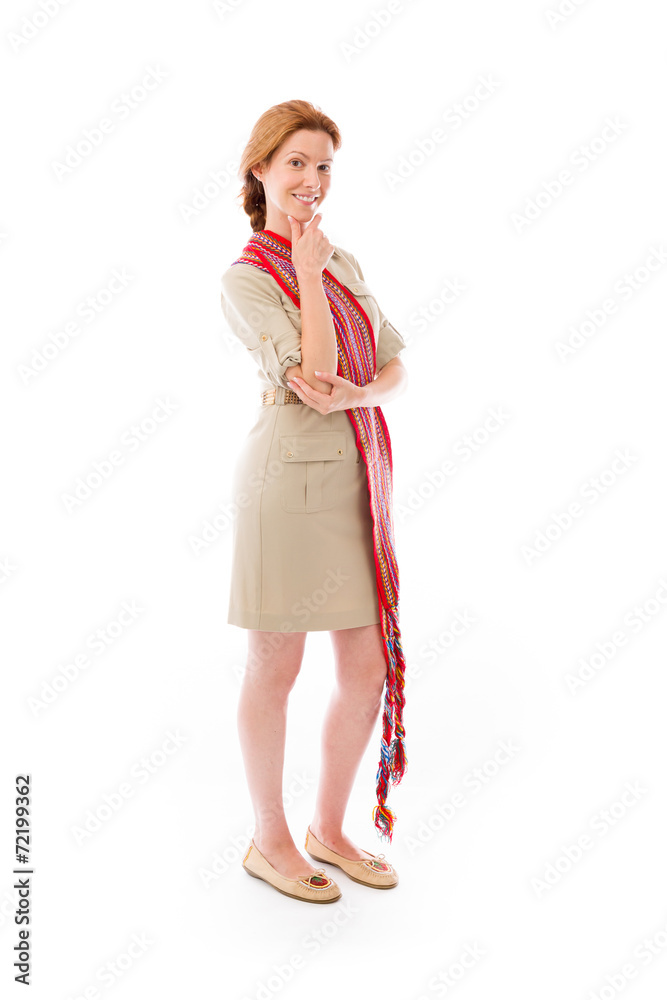 model isolated on plain background thinking model isolated on plain background thinking