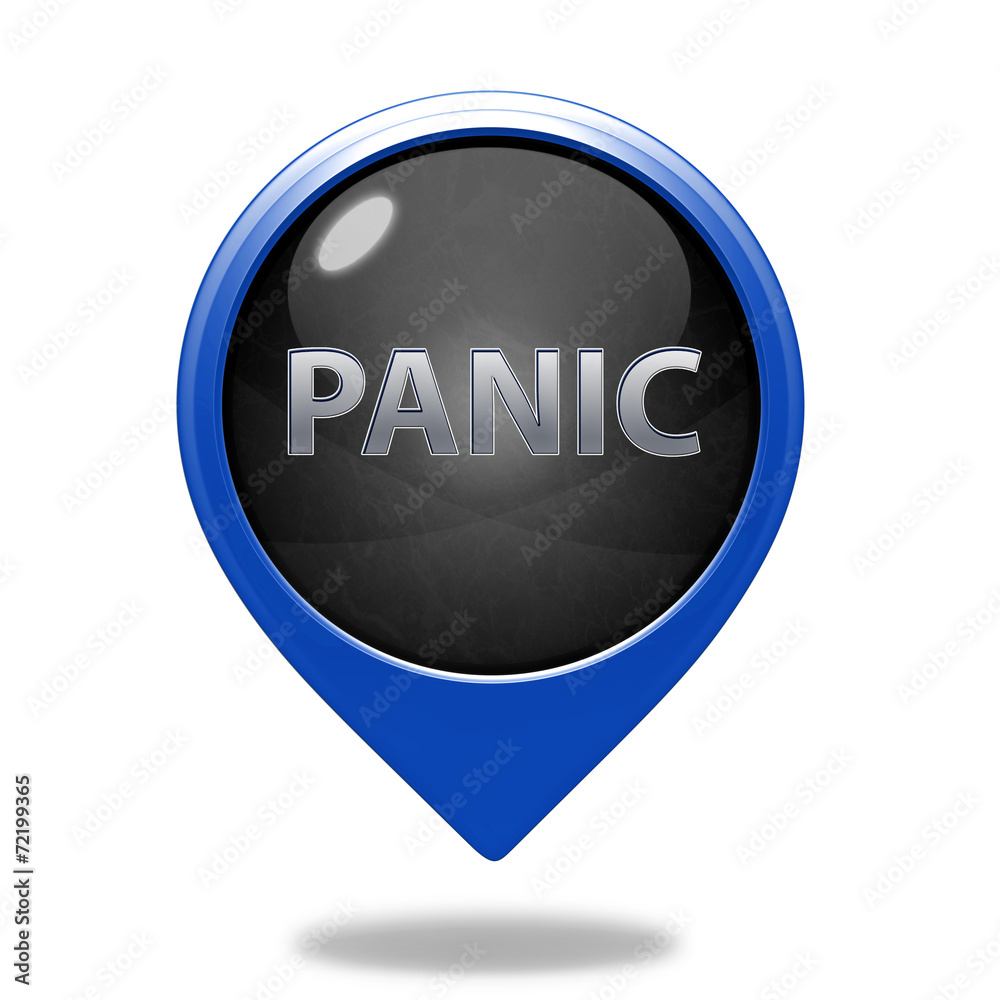 panic pointer icon on white background panic pointer icon on white background