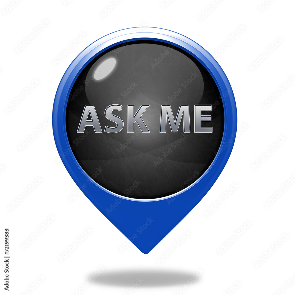 ask me pointer icon on white background ask me pointer icon on white background
