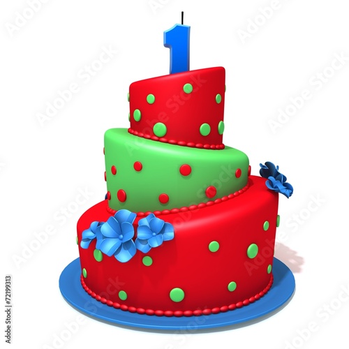 Birthday cake with number one
