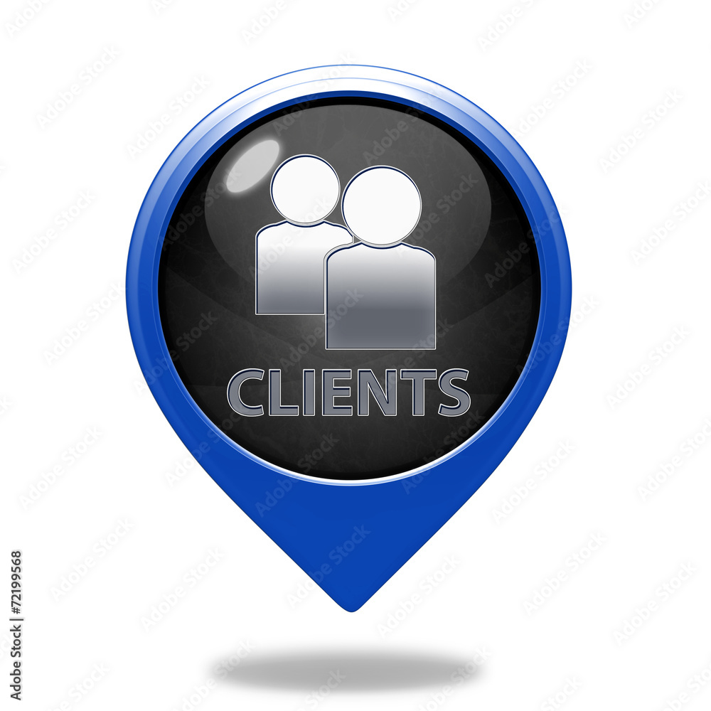 Client pointer icon on white background Client pointer icon on white background