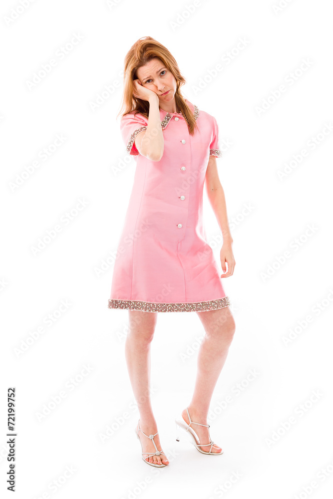 model isolated on plain background bored upset model isolated on plain background bored upset