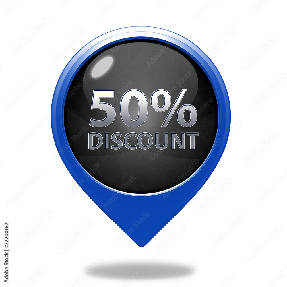 Discount 50 pointer icon on white background Discount 50 pointer icon on white background