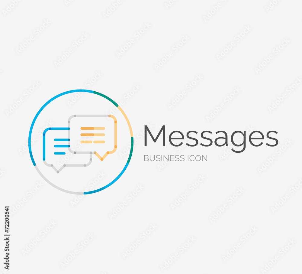 Thin line neat design logo, messages concept