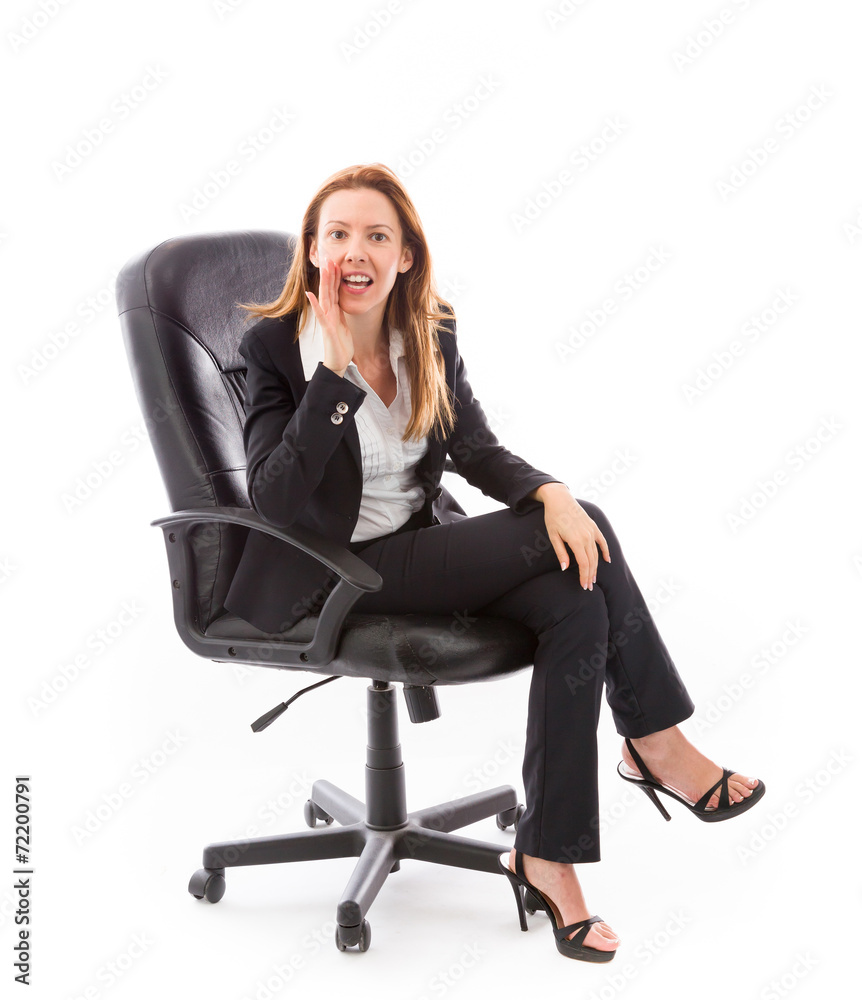 model isolated on plain background calling shouting model isolated on plain background calling shouting