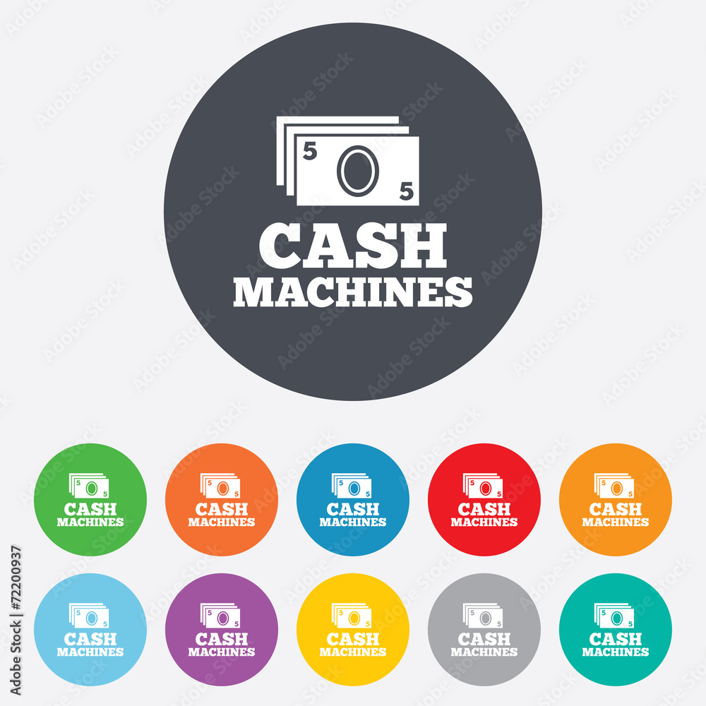 Cash machines sign icon. Paper money symbol. Cash machines sign icon. Paper money symbol.