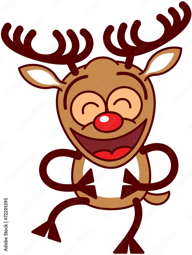 Xmas reindeer laughing enthusiastically Xmas reindeer laughing enthusiastically