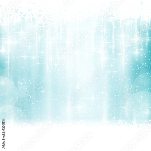 Blue winter, Christmas background with light effects