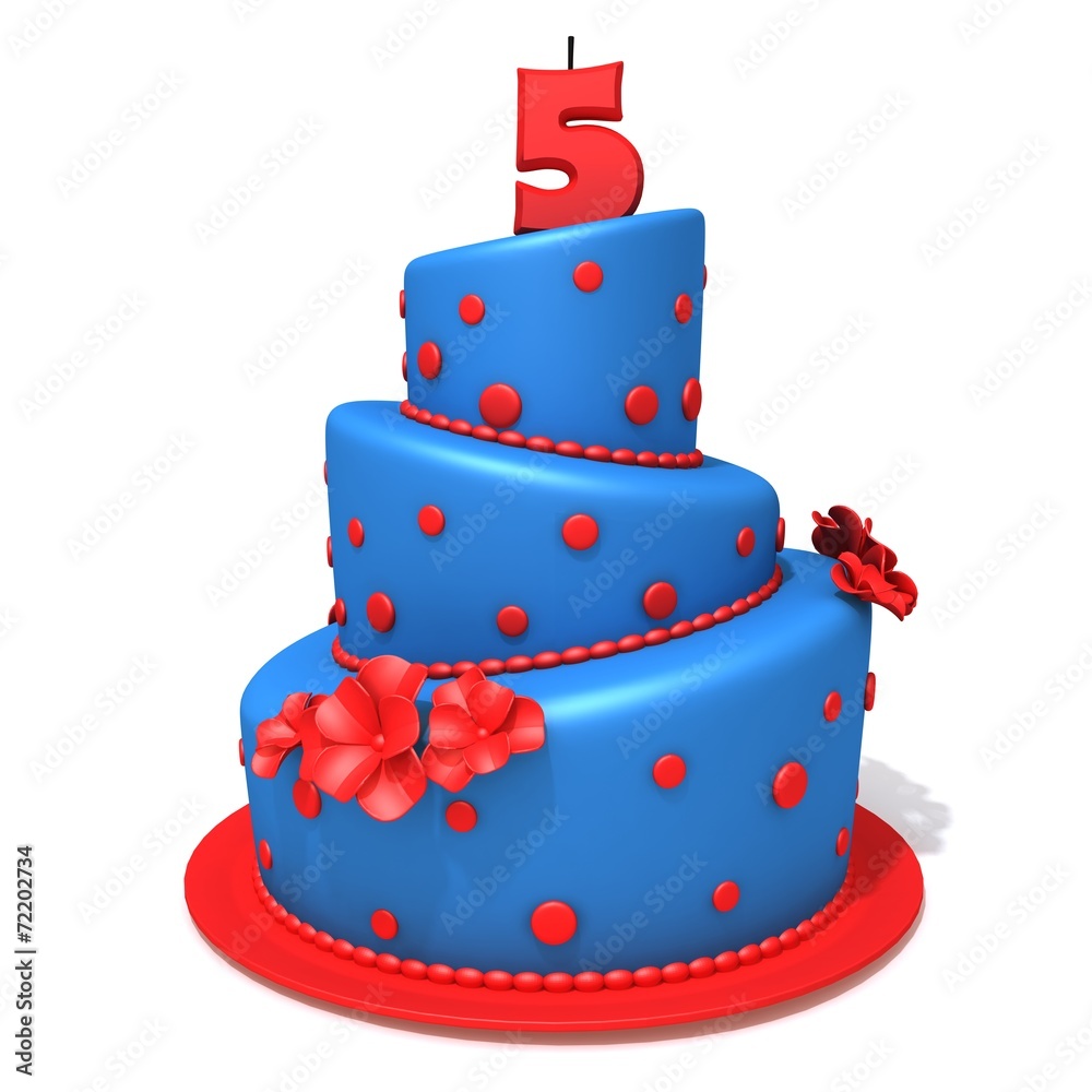 Birthday cake with number five Birthday cake with number five