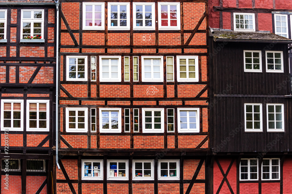 Obraz premium Pittoreske historische Bauten in Altstadt Lüneburg