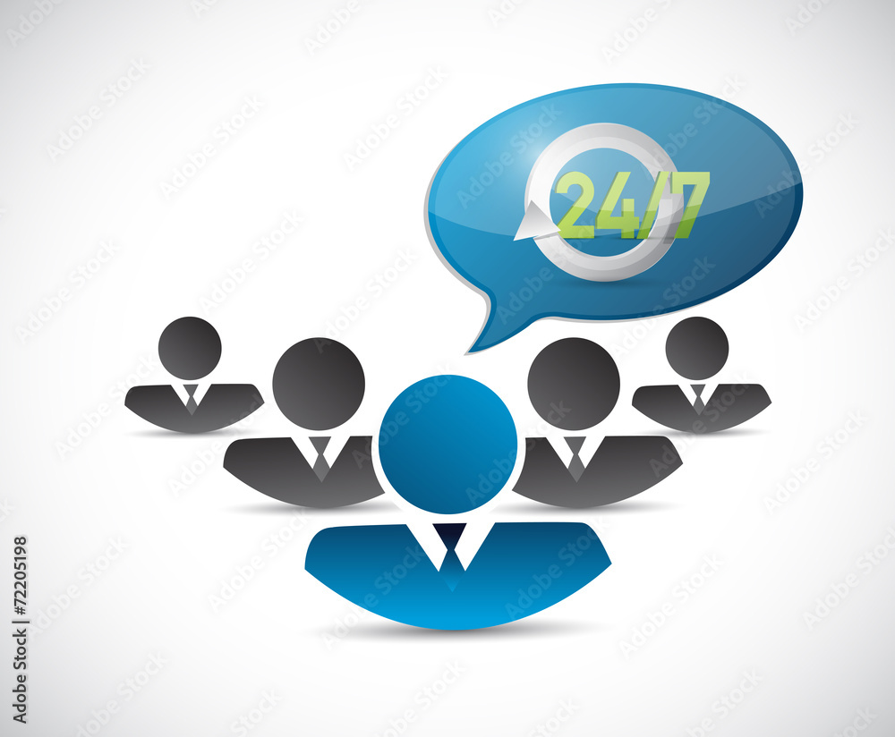 24 7 support team illustration design 24 7 support team illustration design