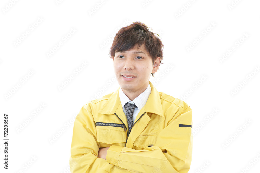 笑顔の労働者