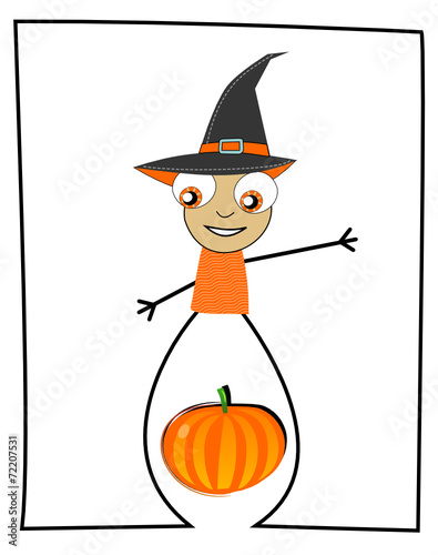 illustration bonhomme et la citrouille
