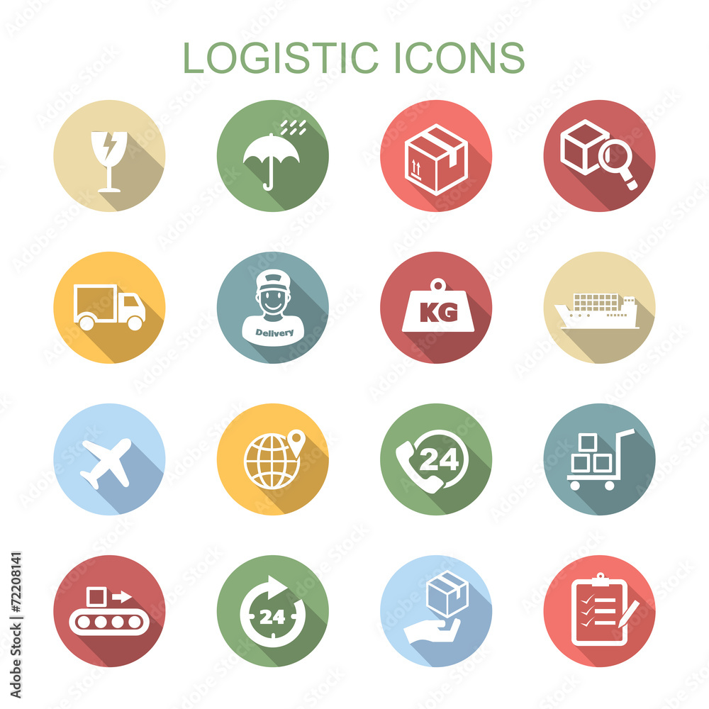 logistic long shadow icons logistic long shadow icons