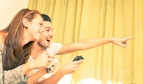 couple playing video games photo