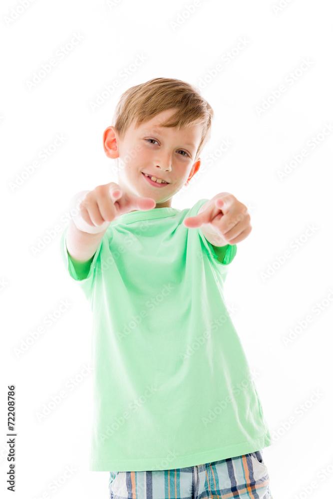 model isolated on plain background fingers pointing to camera model isolated on plain background fingers pointing to camera
