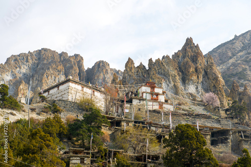 Old Buddhist Monastery in Braga village in Himalayan