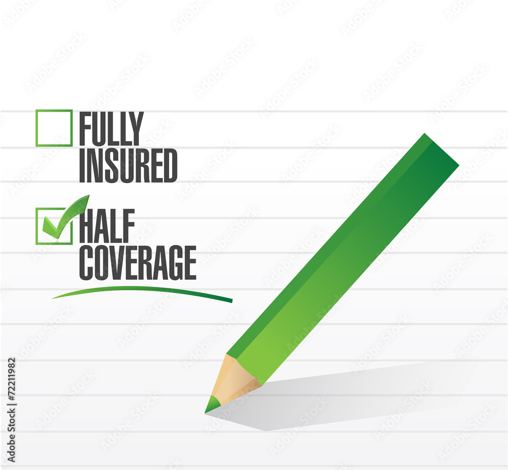 half coverage check mark illustration half coverage check mark illustration