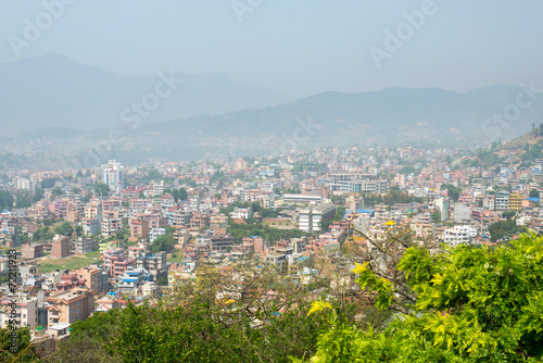 Panorama view to Kathmandu city from Swayambhunath temple