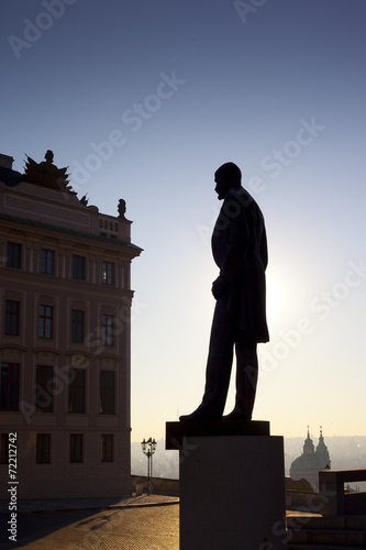 Tomas Garrigue Masaryk statue in Prague, Czech Republic