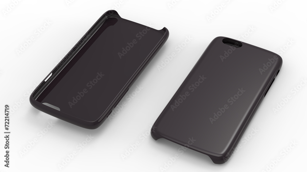 Black glossy plastic cases mock-up for smartphone Black glossy plastic cases mock-up for smartphone