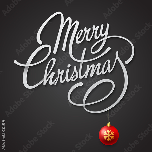 Merry Christmas  card with Vector Lettering