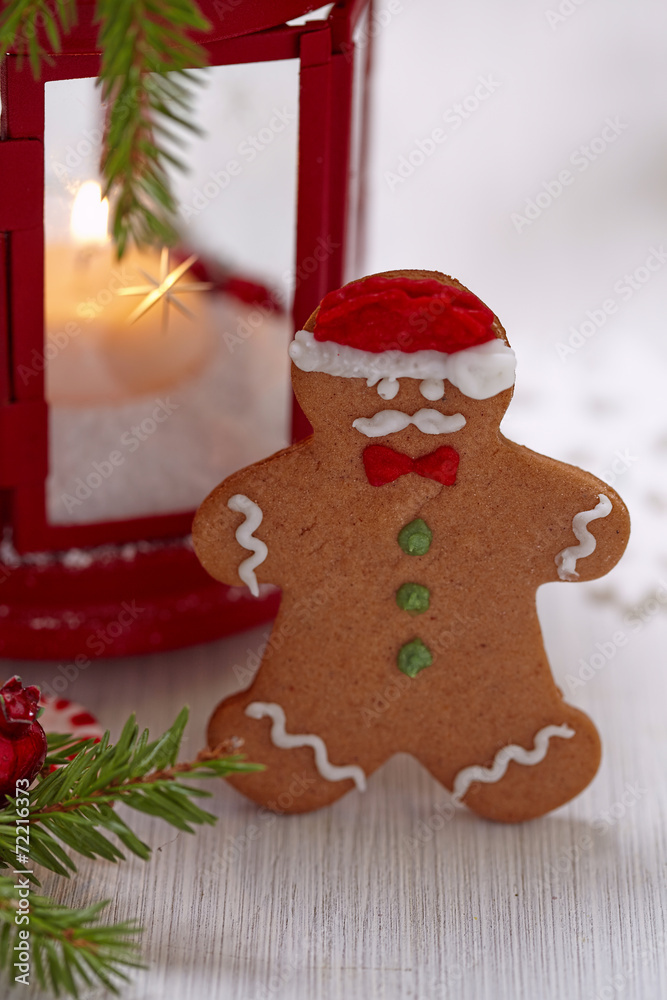 Christmas Decorations with Gingerbread cookie man Christmas Decorations with Gingerbread cookie man