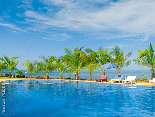 Fototapeta Naklejka Na Ścianę i Meble -  Resort Relaxation Blue Luxury