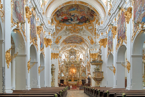 Tablou canvas Interior of Old Chapel in Regensburg, Germany
