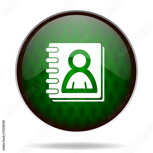 address book green internet icon