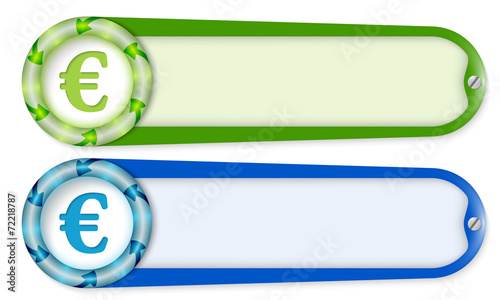 set of two buttons with arrows and euro symbol