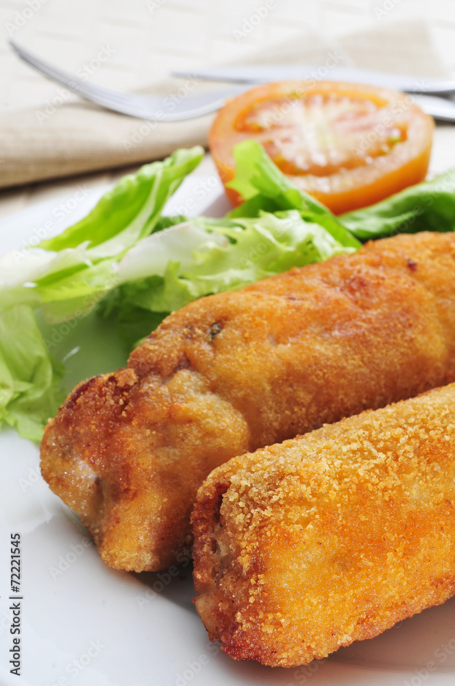 spanish flamenquines, breaded pork loin rolled with serrano ham, spanish flamenquines, breaded pork loin rolled with serrano ham,