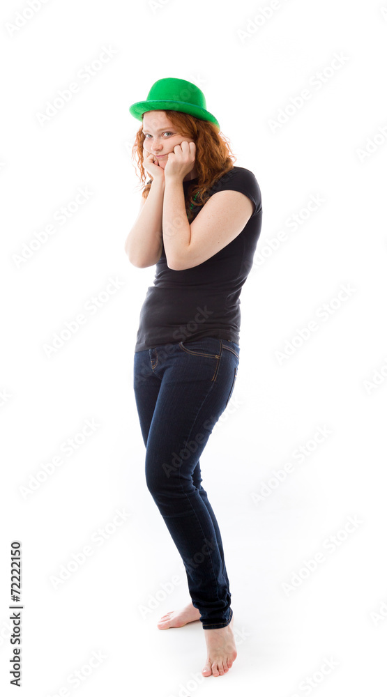 model isolated on plain background bored upset model isolated on plain background bored upset