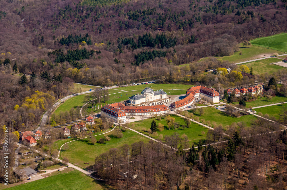 Luftaufnahme Schloss Solitude bei Stuttgart