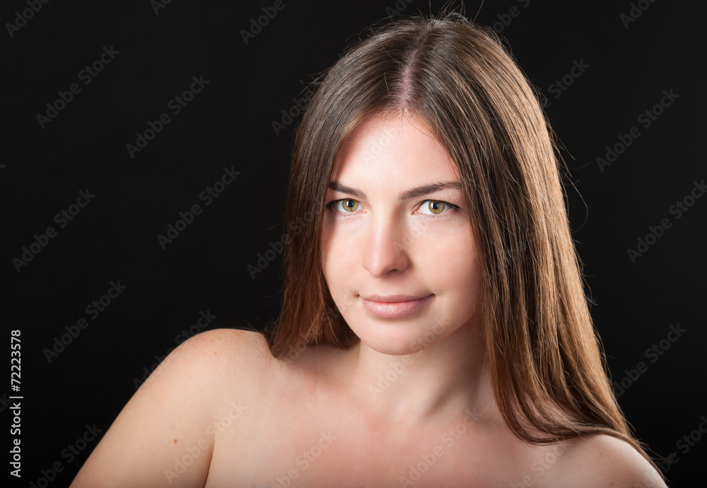 close-up shot of attractive glad girl close-up shot of attractive glad girl