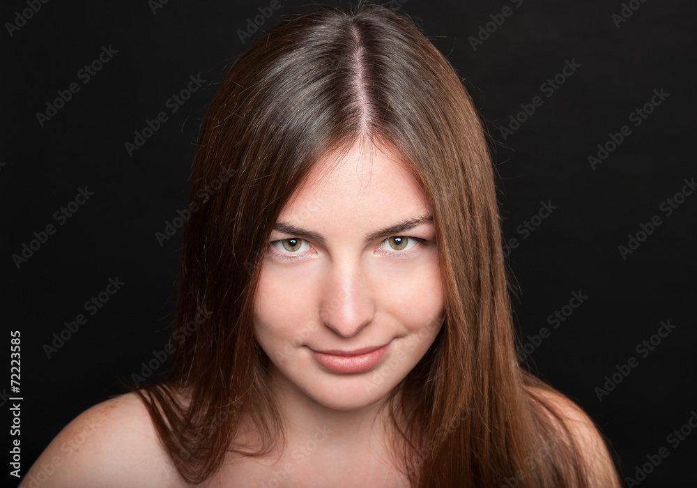 close-up fine art portrait of attractive glad woman close-up fine art portrait of attractive glad woman