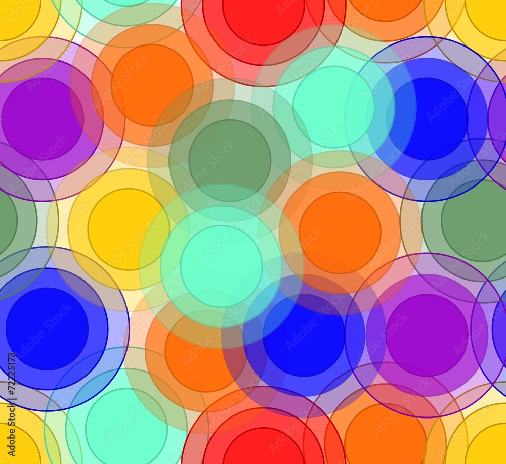 Fototapeta premium Cheerful background with overlapping circles in rainbow colors
