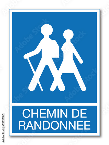 Panneau chemin de randonnée.