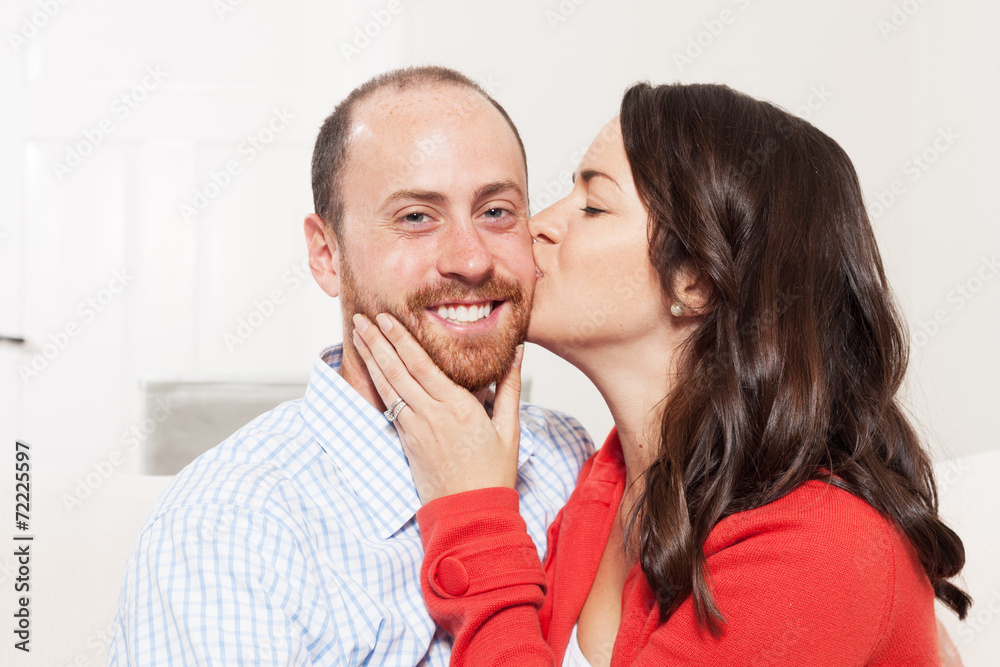 Couple having fun in living room Couple having fun in living room