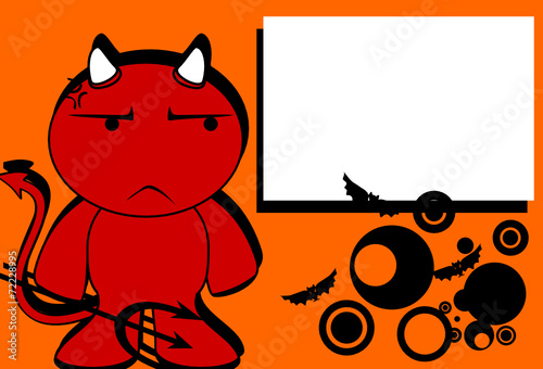 devil halloween cartoon background card2 photo