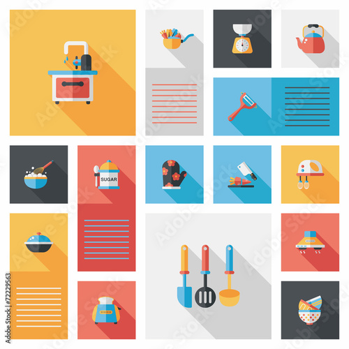 Kitchenware flat app ui background,eps10