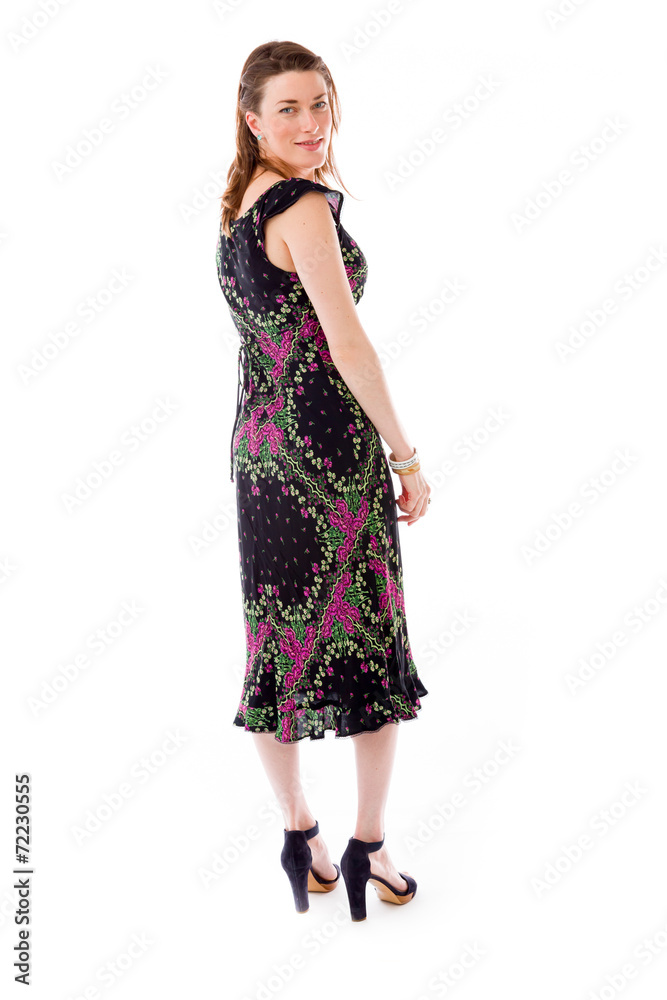 model isolated on plain background back turning around model isolated on plain background back turning around