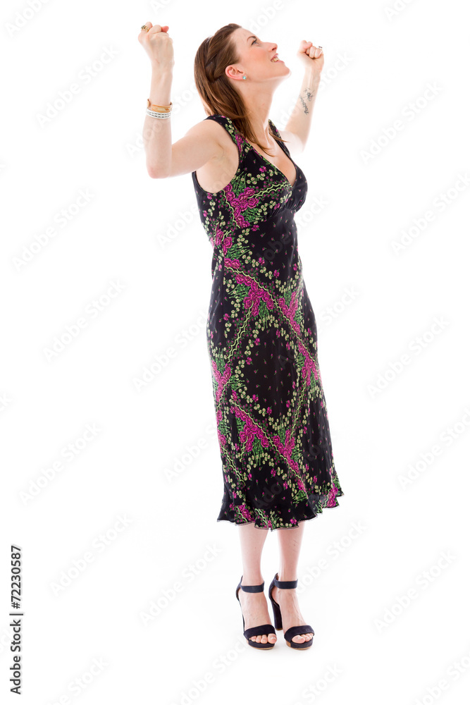 model isolated on plain background screaming model isolated on plain background screaming