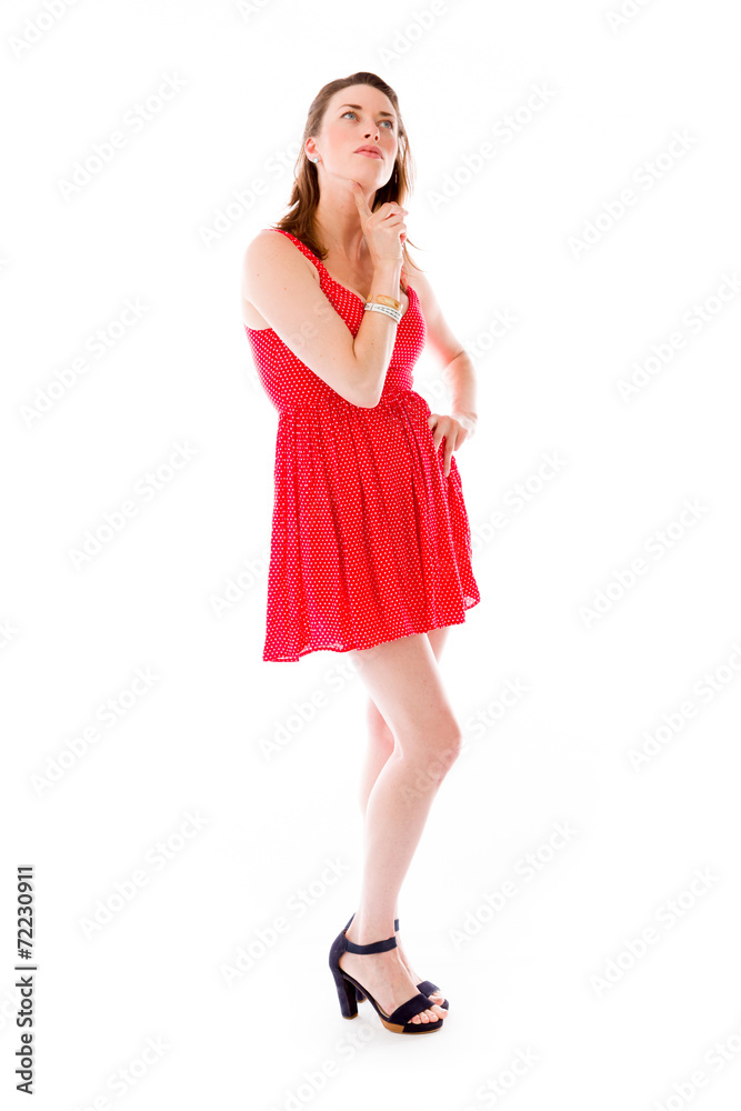 model isolated on plain background thinking model isolated on plain background thinking