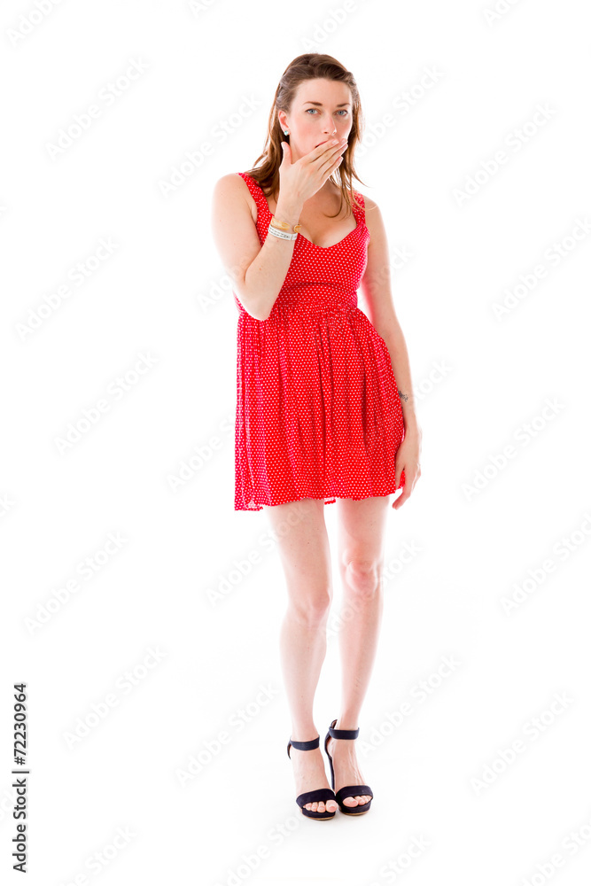 model isolated on plain background model isolated on plain background