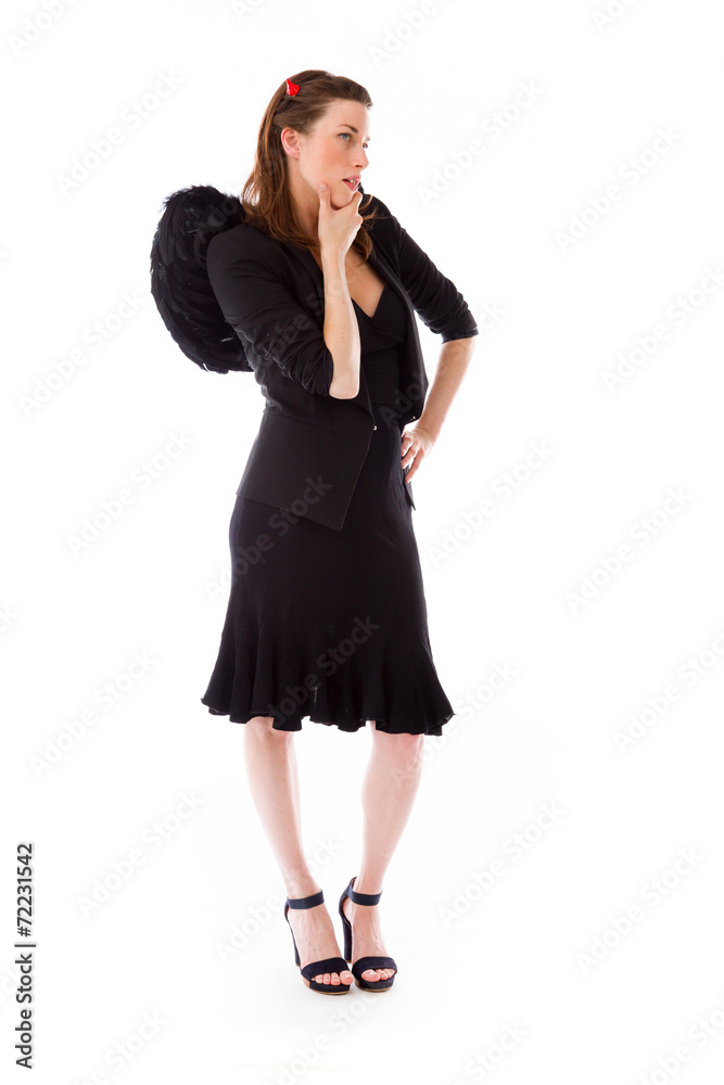 model isolated on plain background thinking model isolated on plain background thinking