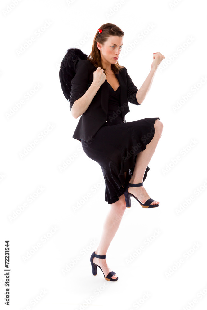 model isolated on plain background victory confident model isolated on plain background victory confident