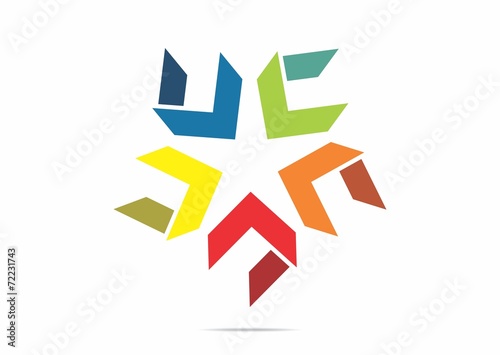 Abstract cube colorful star icon symbol logo vector